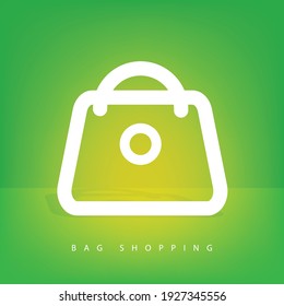 Grocery bag icon on gradient color background