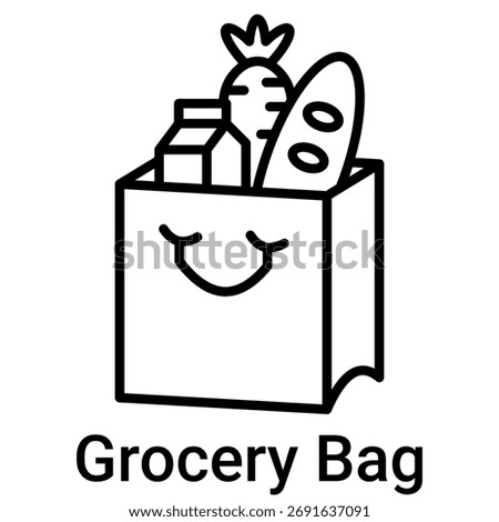 Grocery Bag Icon Vector Illustration