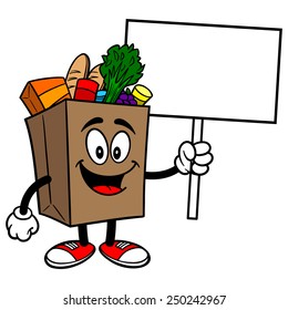 Grocery Bag with Sign