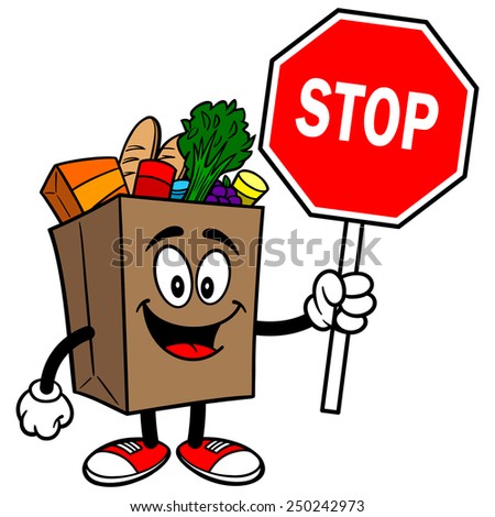 Grocery Bag with Stop Sign
