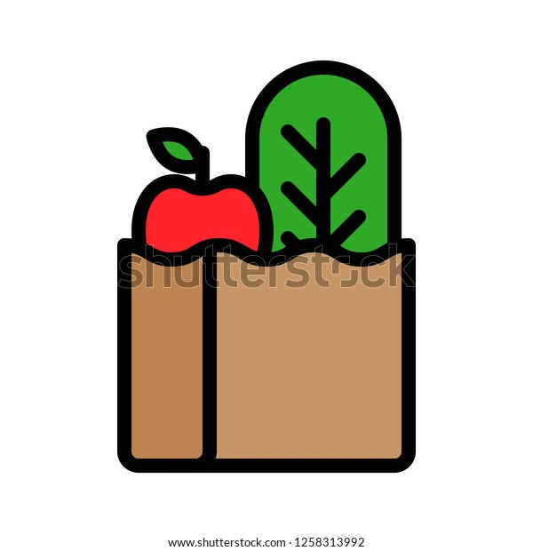 Grocery Bag Vector Filled Design Editable Stock Vector (Royalty Free