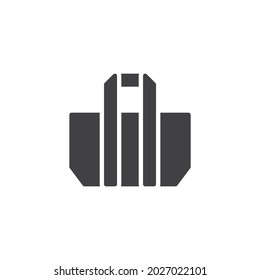 Grocery bag vector icon. filled flat sign for mobile concept and web design. Shopping bag with handles glyph icon. Symbol, logo illustration. Vector graphics