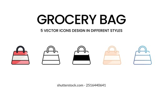 Grocery Bag vector icons set ready to use vector illustration