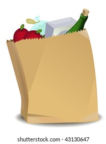 Grocery Bag - Vector Illustration