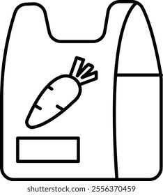 Grocery Bag Vector Line Icon Design