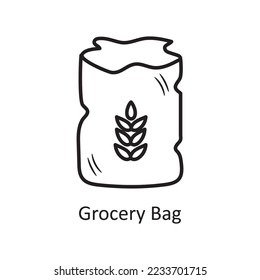 Grocery Bag  vector outline Icon Design illustration. Bakery Symbol on White background EPS 10 File