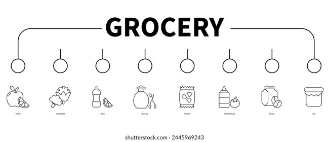Grocery banner web icon vector illustration concept
