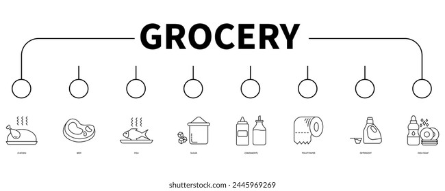 Grocery banner web icon vector illustration concept
