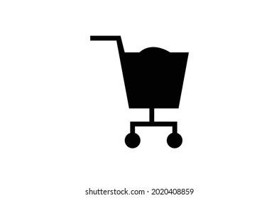 grocery basket flat icon, cart icon design vector template