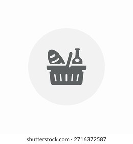 grocery basket icon sign vector