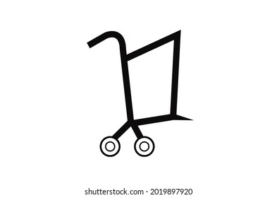 grocery basket linear icon, cart icon  design vector template