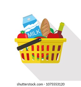 grocery basket vector