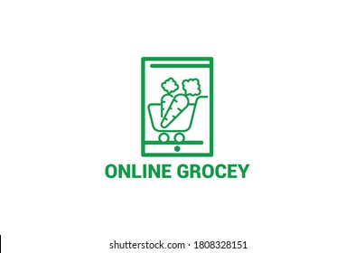 grocery brand logo online liner grocery deliver logo design idea and grocery point Delivery Logo Design Vector leaf grocery icon