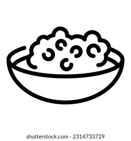 Grocery breakfast icon outline vector. Cereal bowl. Muesli spoon