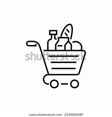 grocery cart icon sign vector