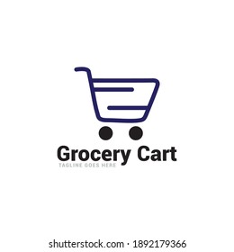 Grocery Cart logo vector template.