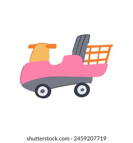 grocery cart toy cartoon. cute gift, retail buy, banner market grocery cart toy sign. isolated symbol vector illustration