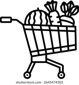 Grocery cart vector icon. Can be used for printing, mobile and web applications.