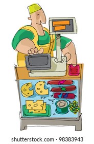 grocery - cartoon