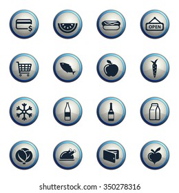 Grocery chrome icons for web