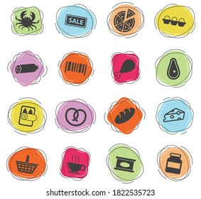 Grocery color vector icons for web and user interface