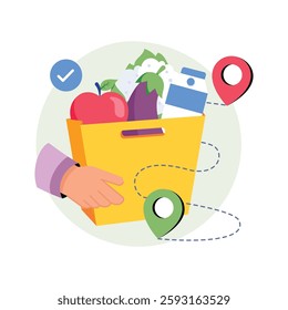Grocery Delivery Concepts Style illustrations. EPS 10 File