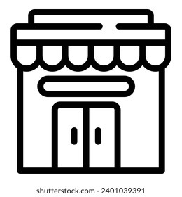 Grocery emporium icon outline vector. Alimentation retail center. Food shopping store