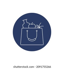 grocery food and fruits delivery icon