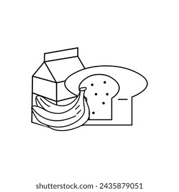 Grocery food item vector line art illustration.