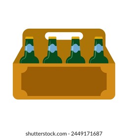Grocery Food simple objects. Beer crate. Vector cartoon flat icon