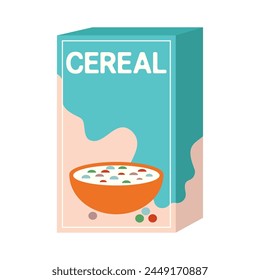 Grocery Food simple objects. Breakfast with peanut butter, chocolate and cereal. Vector cartoon flat icon