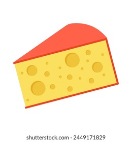 Grocery Food simple objects. Cheese vector cartoon flat icon