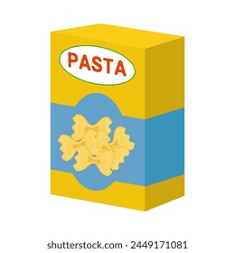 Grocery Food simple objects. Pasta or spaghetti. Vector cartoon flat icon