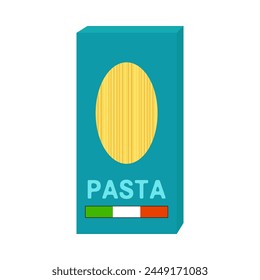 Grocery Food simple objects. Pasta or spaghetti. Vector cartoon flat icon