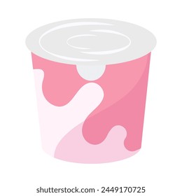 Grocery Food simple objects. Yogurt vector cartoon flat icon