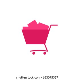 grocery full cart icon. Vector illustration isolated on white background