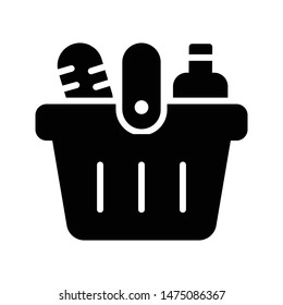 grocery glyph flat vector icon