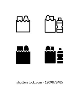 Grocery Icon Logo Vector Symbol. Shopping Bag Icon