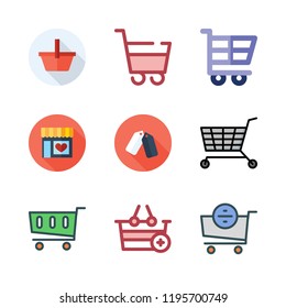 grocery icon set. vector set about supermarkets, upermarket, supermarket and shopping cart icons set.