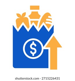 Icono de comestibles Ilustración vectorial de diseño de color sólido