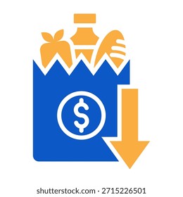 Icono de comestibles Ilustración vectorial de diseño de color sólido