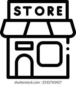 icono de supermercado. Diseño De Estilo Lineal Delgado Aislado Sobre Fondo Blanco