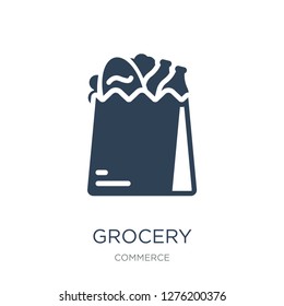 grocery icon vector on white background, grocery trendy filled icons from Commerce collection, grocery vector illustration