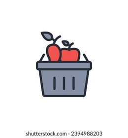 grocery icon. vector.Editable stroke.linear style sign for use web design,logo.Symbol illustration.