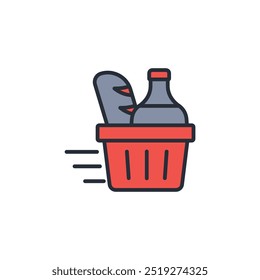Grocery icon. vector.Editable stroke.linear style sign for use web design,logo.Symbol illustration.