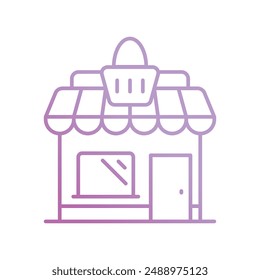 Icono de la tienda con fondo blanco Vector ilustración de stock