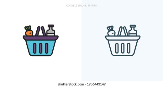 Grocery icon for your website, logo, app, UI, product print. Editable stroke icons set