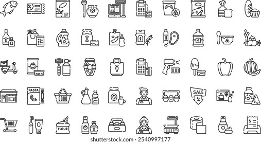 Grocery icons High-Quality Vector Icons Collection with Editable Stroke. Ideal for Professional and Creative Projects.