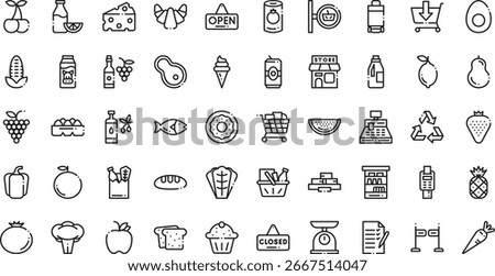 Grocery icons High-Quality Vector Icons Collection with Editable Stroke. Ideal for Professional and Creative Projects