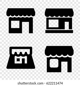 Grocery icons set. set of 4 grocery filled icons such as store
